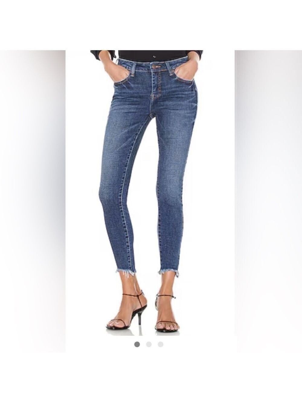 Pistola Audrey Mid Rise Skinny Jeans Raw Hem